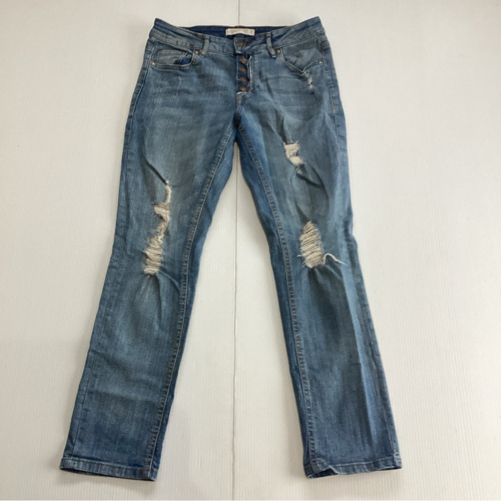 Eightytwo Women's Jeans Size 5 Blue Straight Distressed Denim